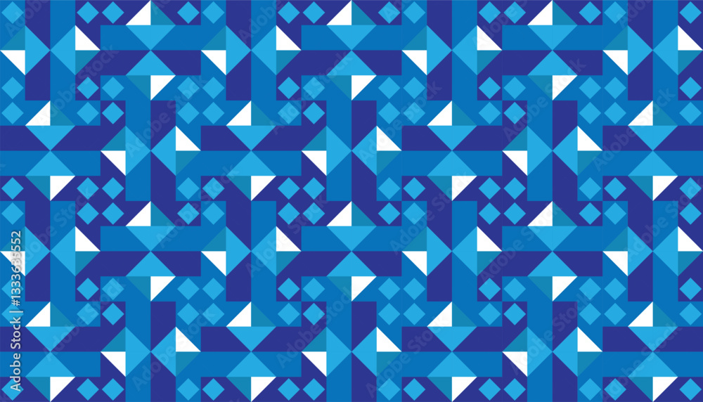Seamless abstract geometric pattern in elegant blue tones, suitable for digital and print designs Seamless abstract geometric pattern in elegant blue tones, suitable for digital and print designs