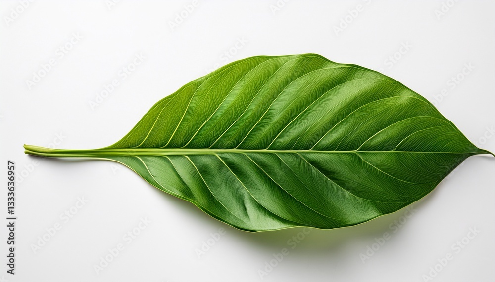 Obraz premium green leaves on white background