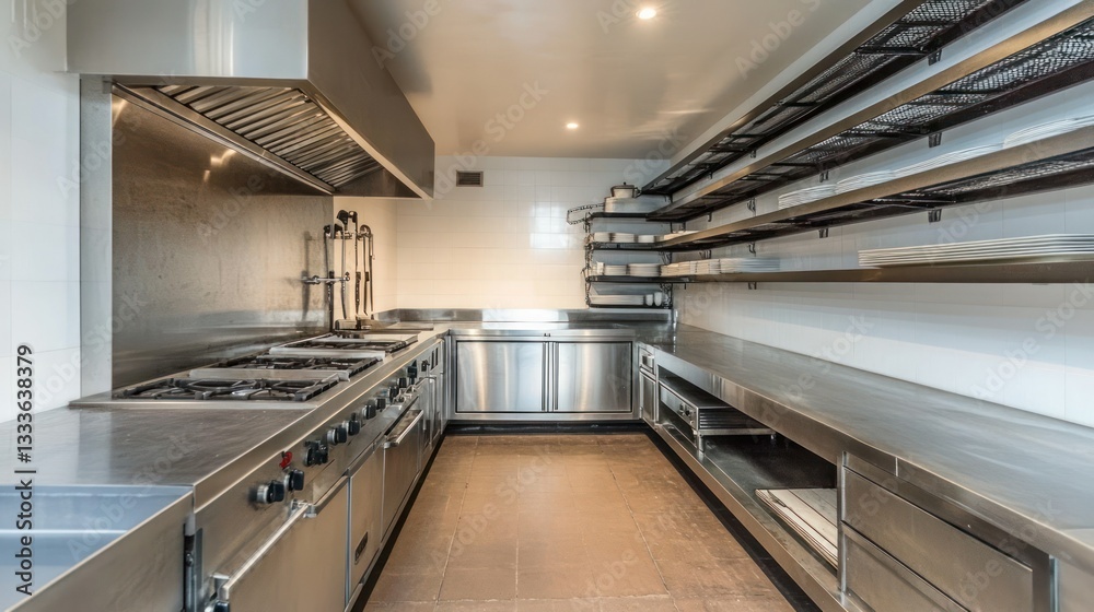 Obraz premium Modern Commercial Kitchen Interior