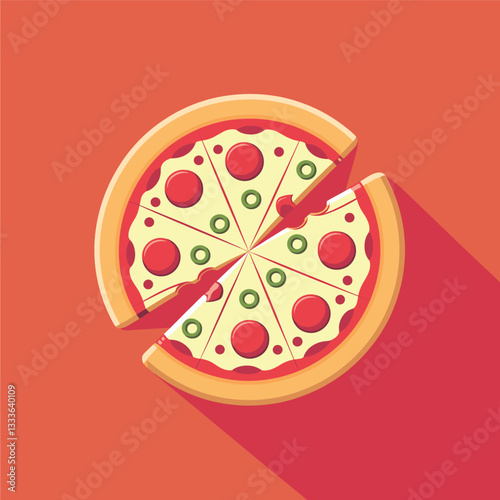 Cartoon pizza logo vector
