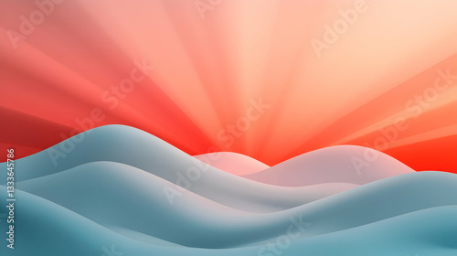 Misty Sunrise Over Rolling Hills Abstract Background