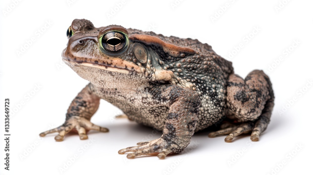 An Oak Toad (Anaxyrus quercicus) isolated against a white background, showcasing its distinctive features. An Oak Toad (Anaxyrus quercicus) isolated against a white background, showcasing its distinctive features.