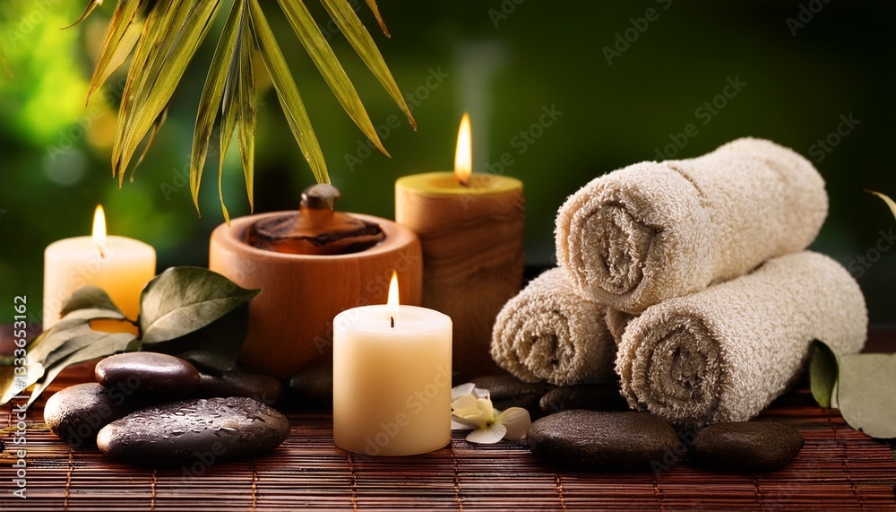 spa setting with candles spa setting with candles