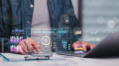 Photography Data Driven Insights Tech Savvy Professional In Modern Corporate Office Analyzin
