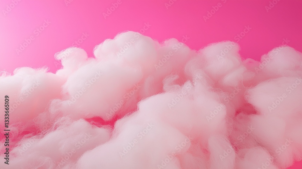 Fototapeta premium Pink Cotton Candy Clouds Dreamy Fluffy Sweet Background