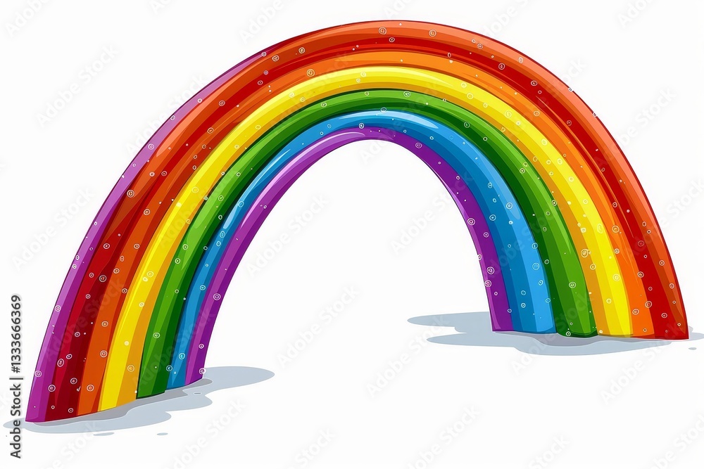 Fototapeta premium cartoon bright rainbow on white background