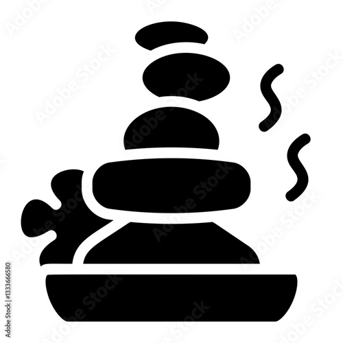 Hot Stone Solid Icon