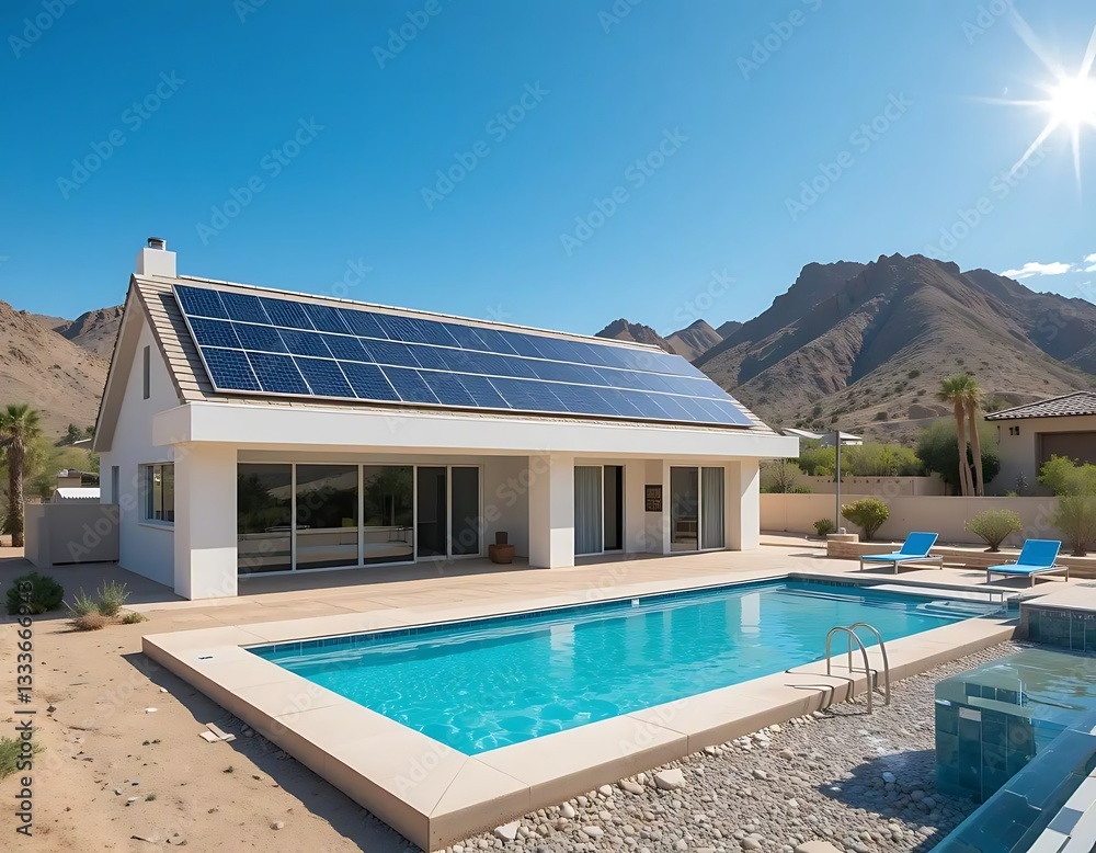 Fototapeta premium Home with solar panel