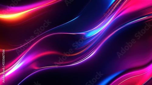 Wallpaper Mural Futuristic abstract neon waves with dynamic bright colors radiate energy and motion, creating a vivid and immersive visual experience. Torontodigital.ca