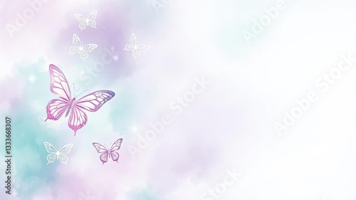 Wallpaper Mural Serene Butterfly Background Pastel Colors Soft Clouds Nature Torontodigital.ca