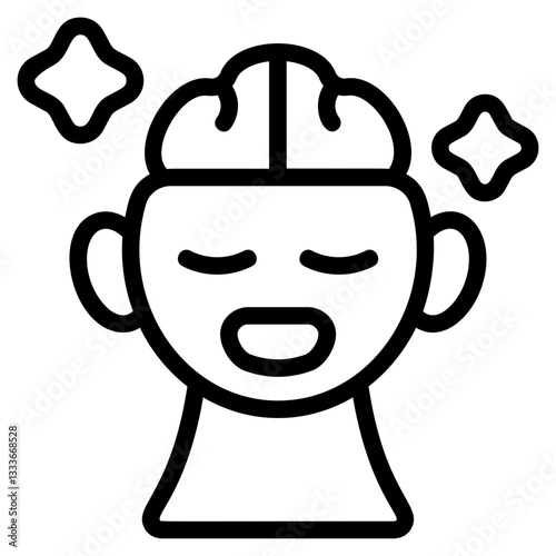 Relaxation Brain Line Icon