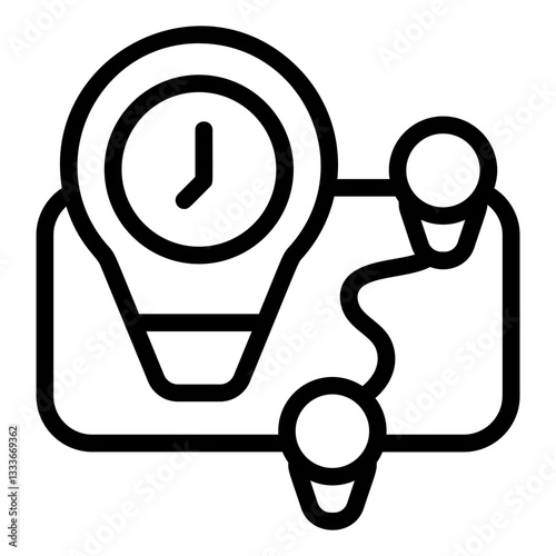 Time Map Line Icon