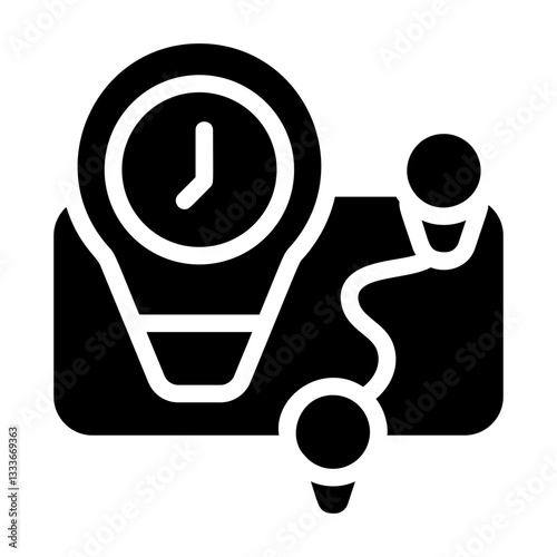 Time Map Solid Icon