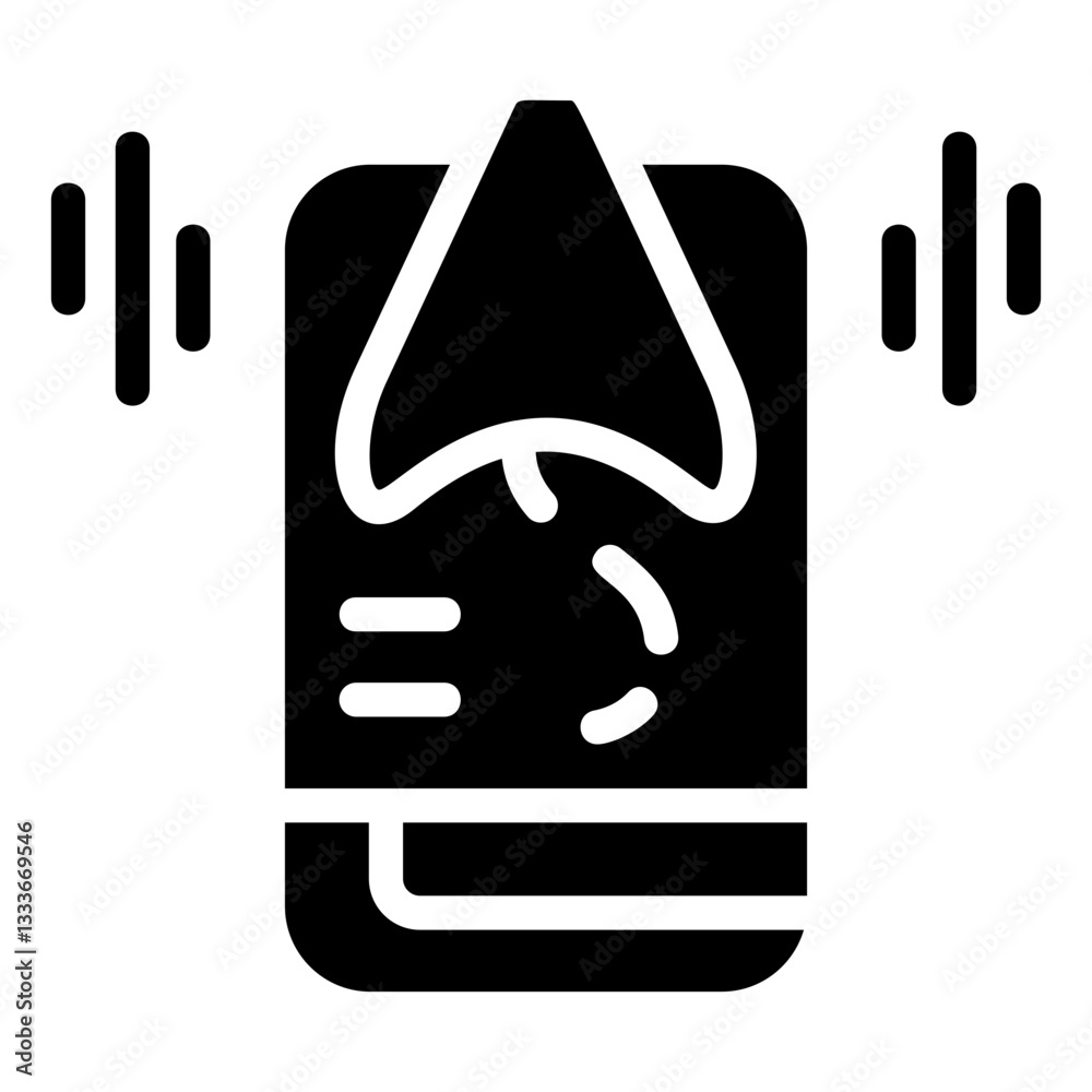 Fototapeta premium Voice Guide Solid Icon