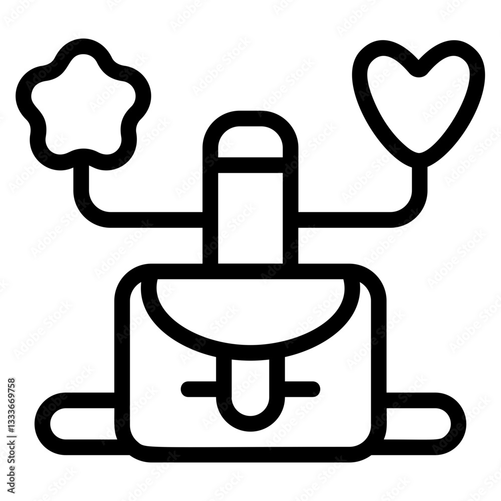 Obraz premium Work Balance Line Icon