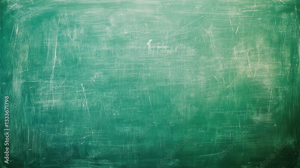 Clean Green Chalkboard Surface Ready for Writing and Teaching