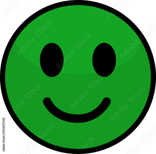 Green circle smile face emoji icon