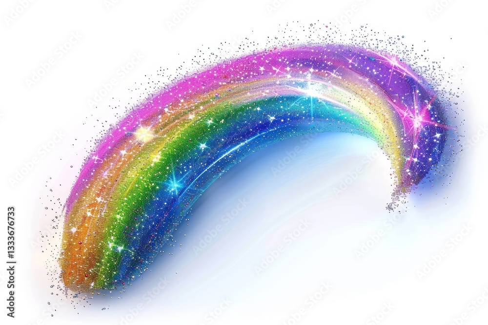 Fototapeta premium cartoon bright rainbow on white background