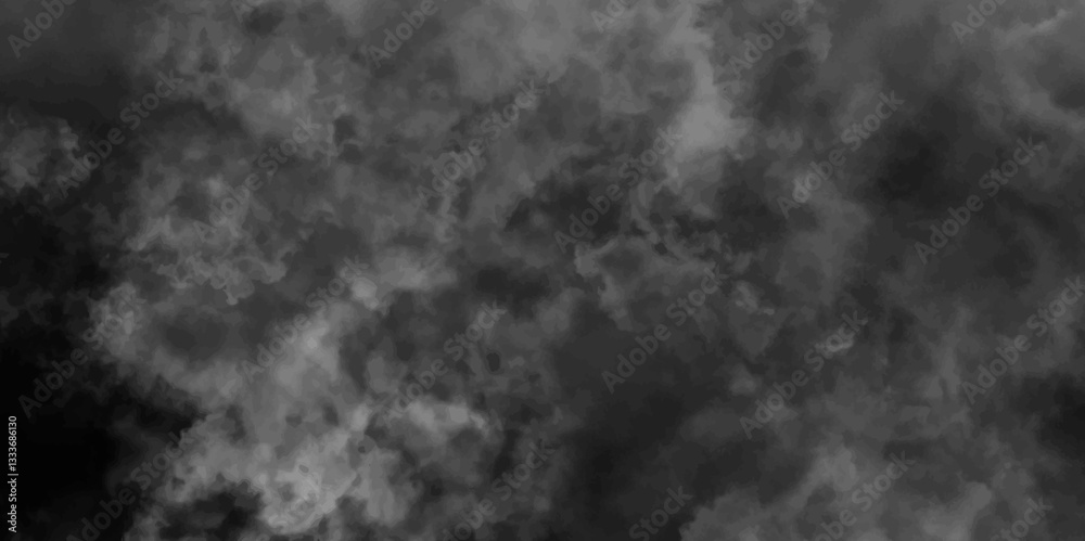 Obraz premium Abstract black fog design with smoke texture overlays. fume overlay design. background with smoke on black and Fog and smoky effect for photos design. Misty fog effect and Isolated black background. 
