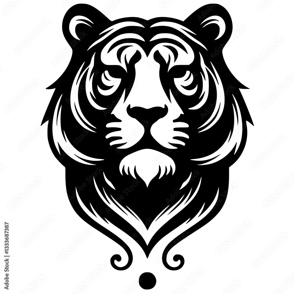 Obraz premium Tiger portrait silhouette