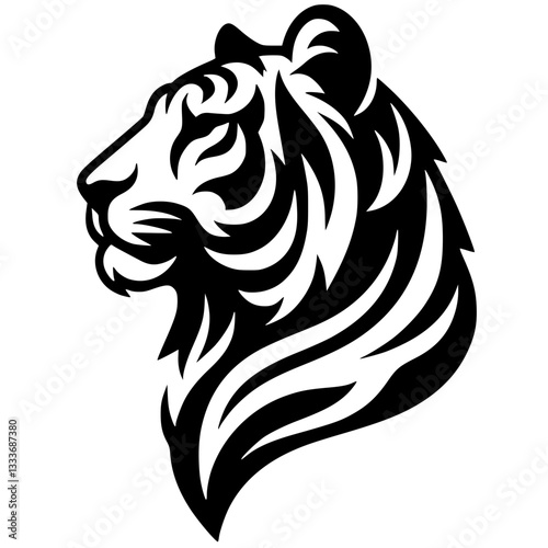 Wallpaper Mural Tiger portrait silhouette Torontodigital.ca