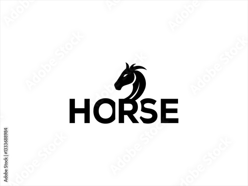 Dynamic black silhouette of a running horse logo.