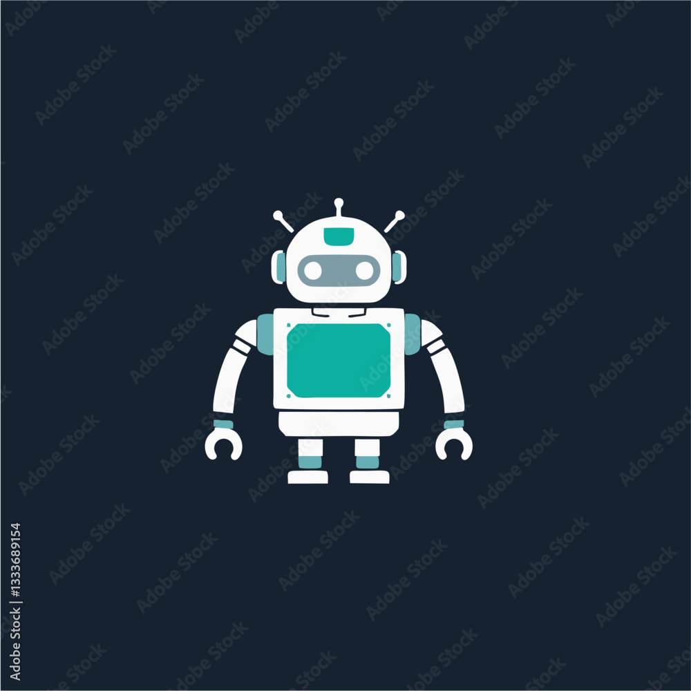 Flat Design Robot Illustrations - Digital Future and AI Flat Design Robot Illustrations - Digital Future and AI