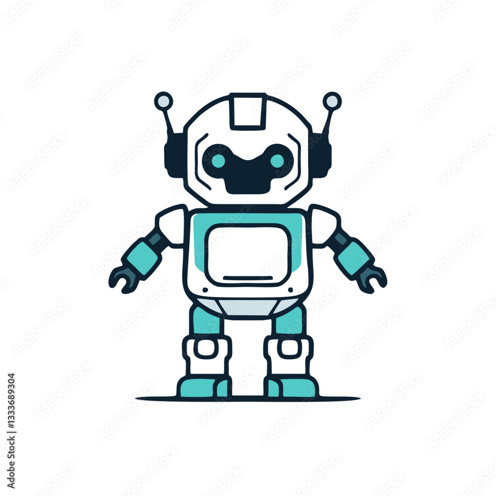 Flat Design Robot Illustrations - Digital Future and AI Flat Design Robot Illustrations - Digital Future and AI