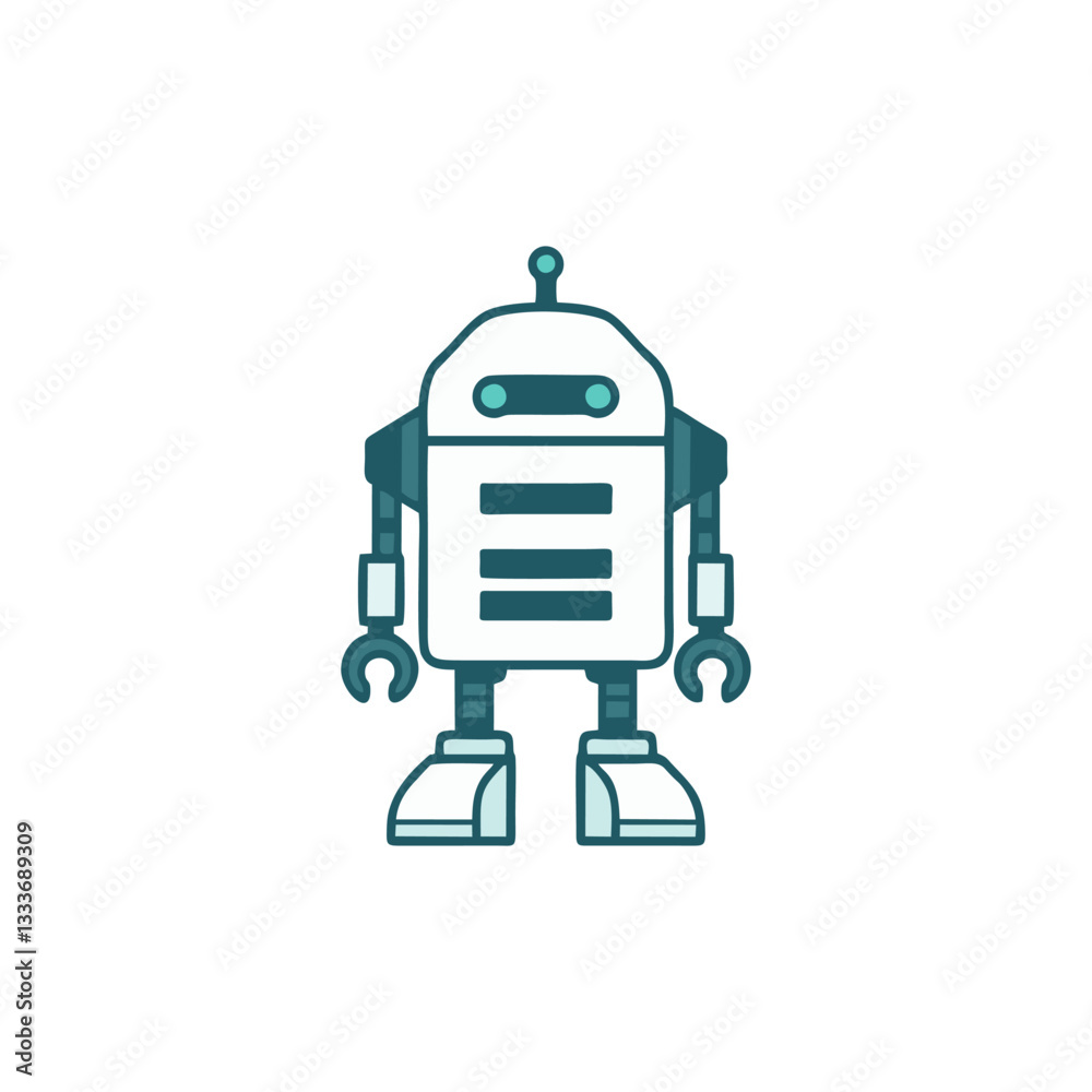 Flat Design Robot Illustrations - Digital Future and AI Flat Design Robot Illustrations - Digital Future and AI