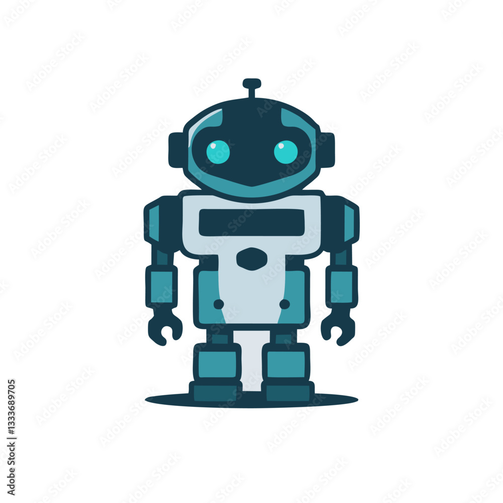 Flat Design Robot Illustrations - Digital Future and AI Flat Design Robot Illustrations - Digital Future and AI