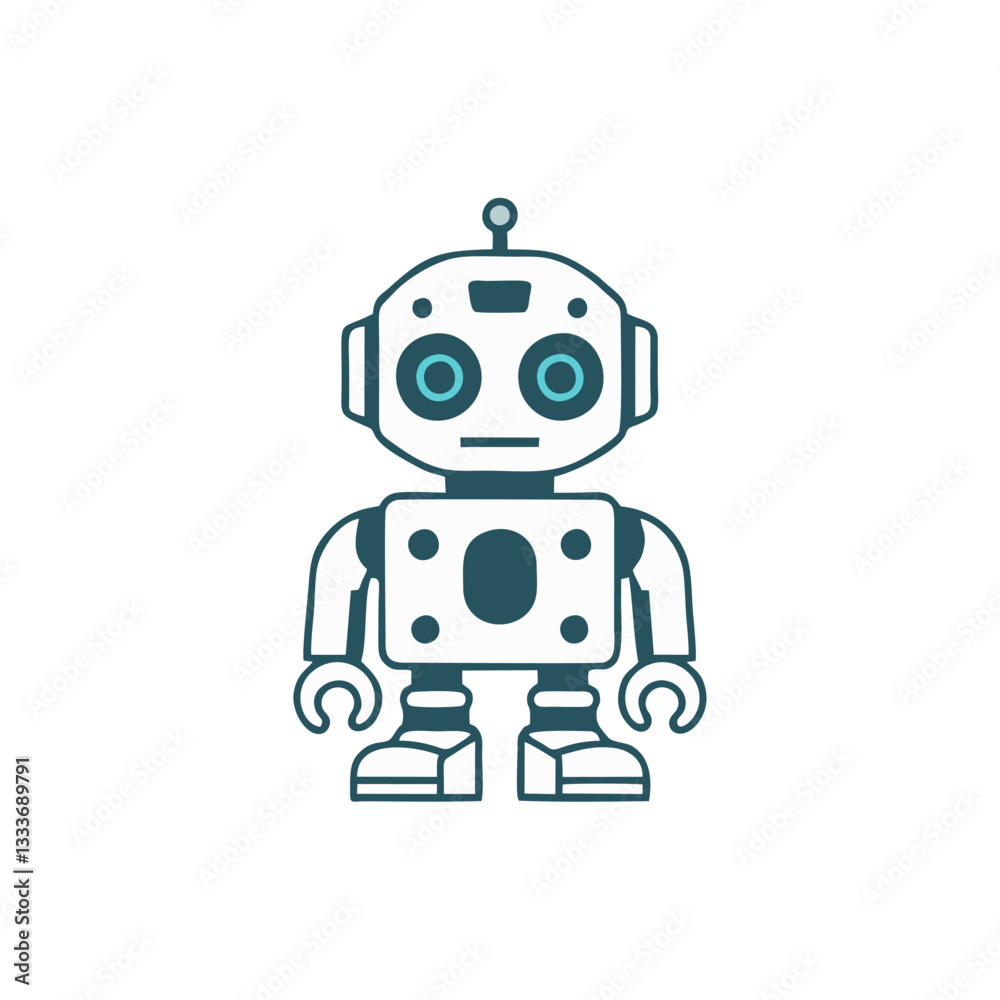 Flat Design Robot Illustrations - Digital Future and AI