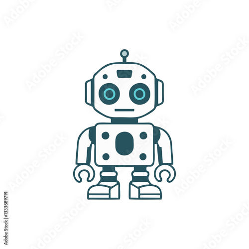 Flat Design Robot Illustrations - Digital Future and AI
