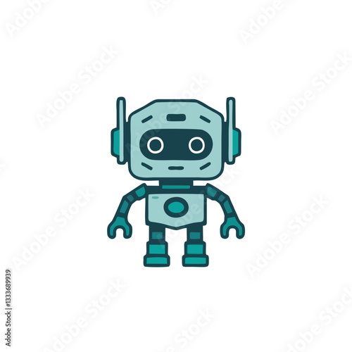 Flat Design Robot Illustrations - Digital Future and AI