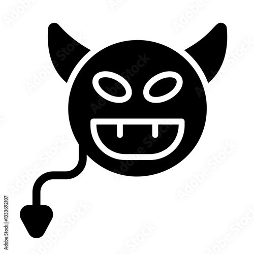 Devil Grin Solid Icon