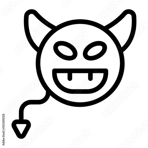 Devil Grin Line Icon