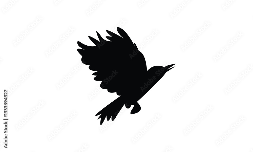 Obraz premium African grey woodpecker bird Silhouette Design And Vector Illustration. 