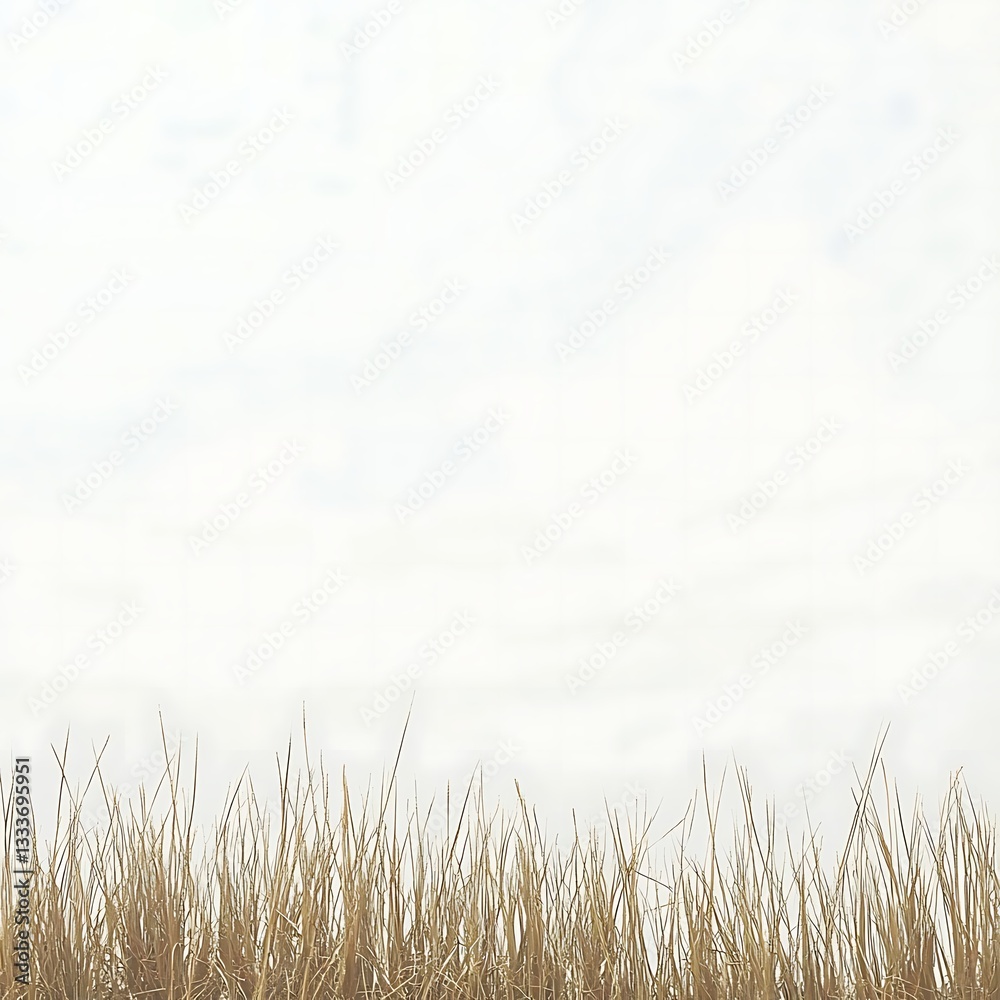 Fototapeta premium Serene Sky Over Golden Grassland Field