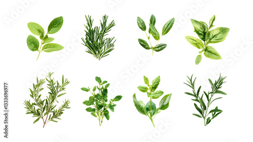 Wallpaper Mural Pack Herb Set Against Transparent Background for Culinary Branding, Organic Promotion, or Health Design Projects Torontodigital.ca