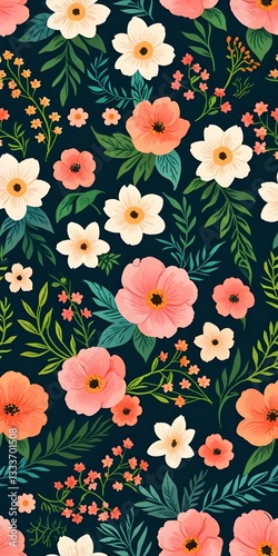 seamless background with flowers