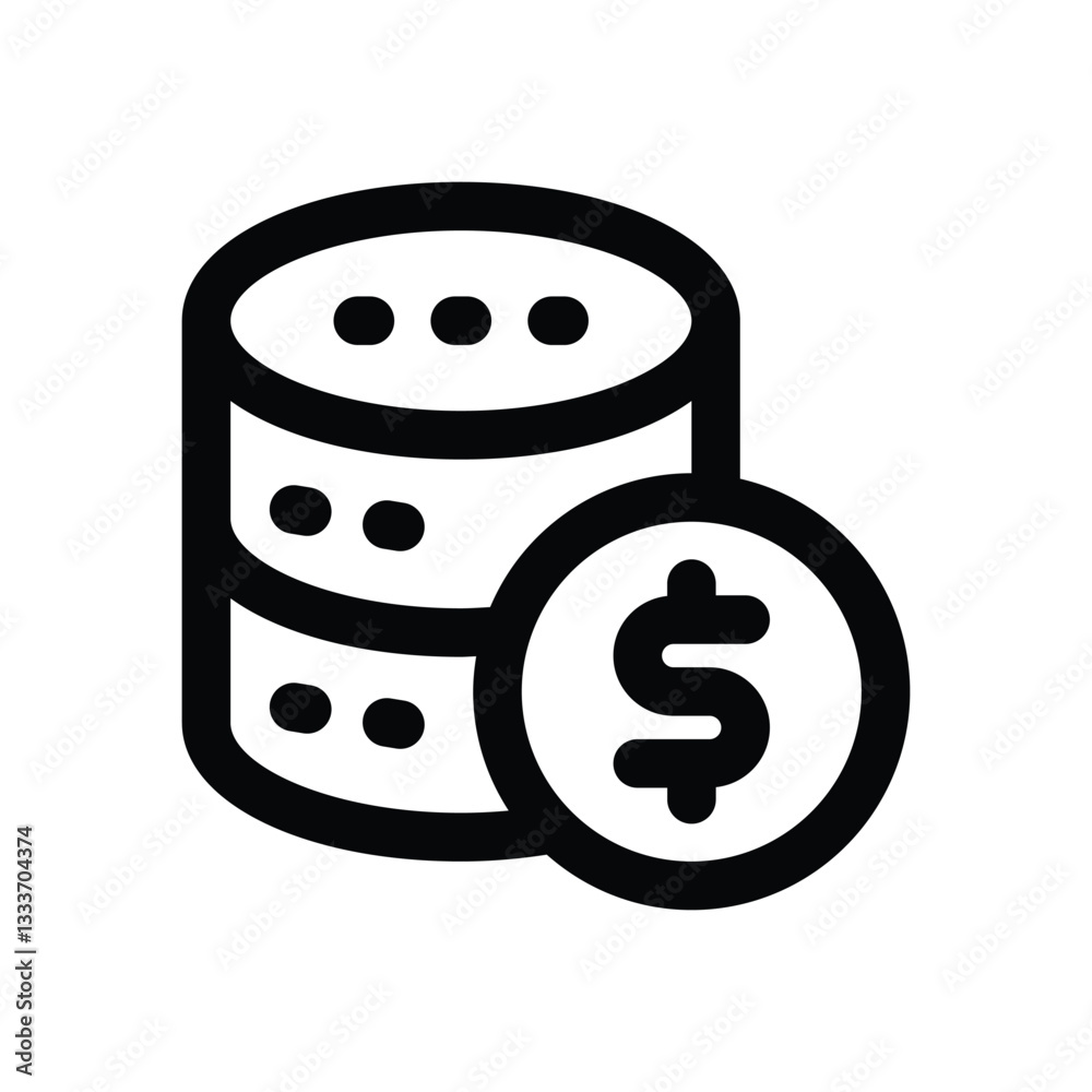 financial database line icon. Clean and minimalist vector icon for websites, mobile apps, presentations, and logos. Fully scalable and customizable for any project. financial database line icon. Clean and minimalist vector icon for websites, mobile apps, presentations, and logos. Fully scalable and customizable for any project.