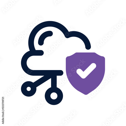 cloud security dual tone icon. Sleek and modern vector icon for websites, mobile apps, marketing materials, and corporate design. Fully scalable and ready to use.