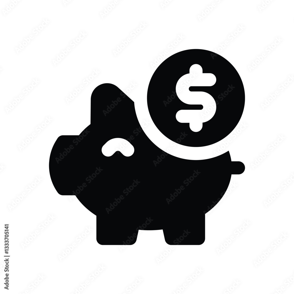 save money glyph icon. Strong and solid vector icon for websites, mobile interfaces, presentations, and visual branding. High quality and easy to edit. save money glyph icon. Strong and solid vector icon for websites, mobile interfaces, presentations, and visual branding. High quality and easy to edit.