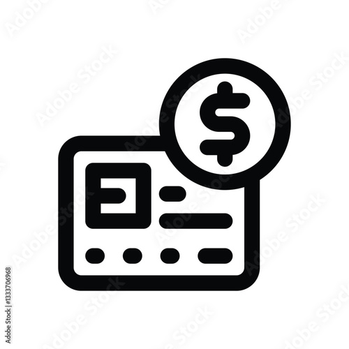 credit  line icon. Clean and minimalist vector icon for websites, mobile apps, presentations, and logos. Fully scalable and customizable for any project.