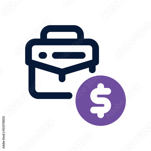 briefcase dual tone icon. Sleek and modern vector icon for websites, mobile apps, marketing materials, and corporate design. Fully scalable and ready to use.