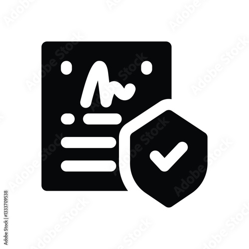 insurance policy glyph icon. Strong and solid vector icon for websites, mobile interfaces, presentations, and visual branding. High quality and easy to edit.