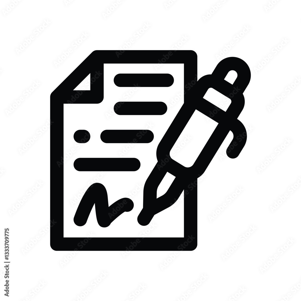 contract line icon. Clean and minimalist vector icon for websites, mobile apps, presentations, and logos. Fully scalable and customizable for any project. contract line icon. Clean and minimalist vector icon for websites, mobile apps, presentations, and logos. Fully scalable and customizable for any project.