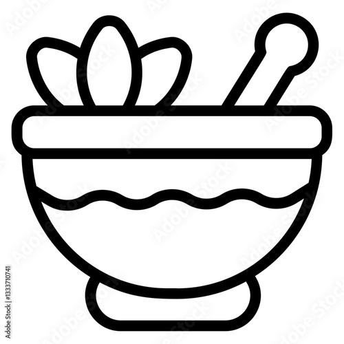 Herbal therapy Line Icon