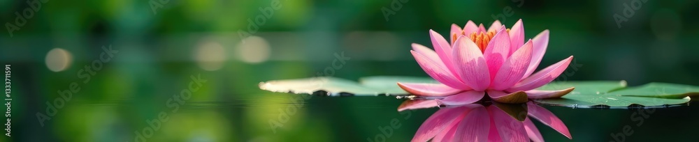 Reflections of a blooming garden on the surface of a serene pond, water, lily, serene Reflections of a blooming garden on the surface of a serene pond, water, lily, serene