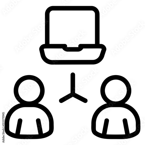 Remote work Line Icon