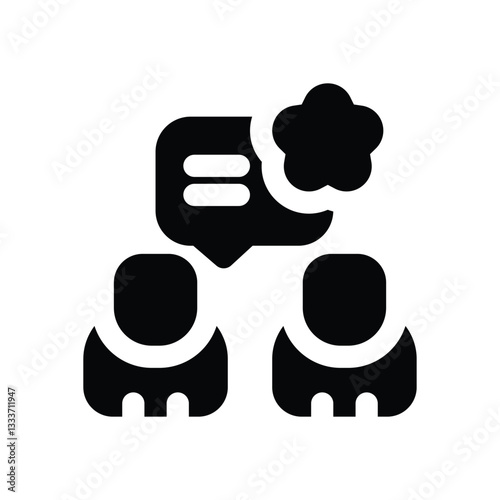 reviewers glyph icon. Strong and solid vector icon for websites, mobile interfaces, presentations, and visual branding. High quality and easy to edit.